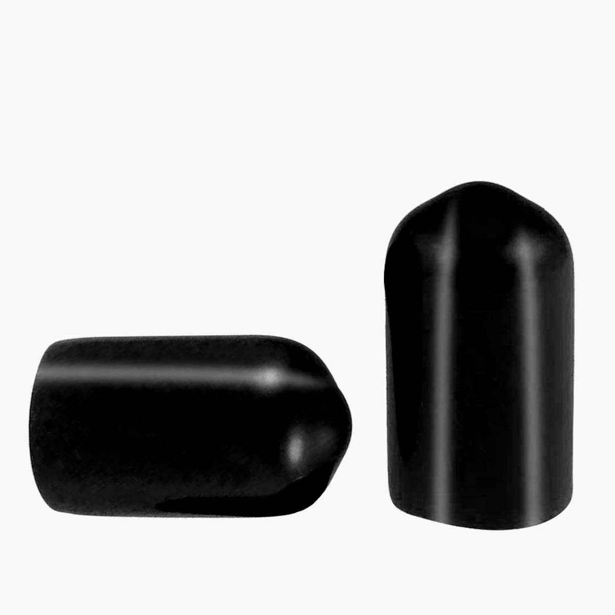 50 Pcs Screw Thread Protectors, PVC Rubber Round Tube Bolt Cap Plastic End Cap Cover Thread Protectors Black, Inner Dia 7.5mm — image 1