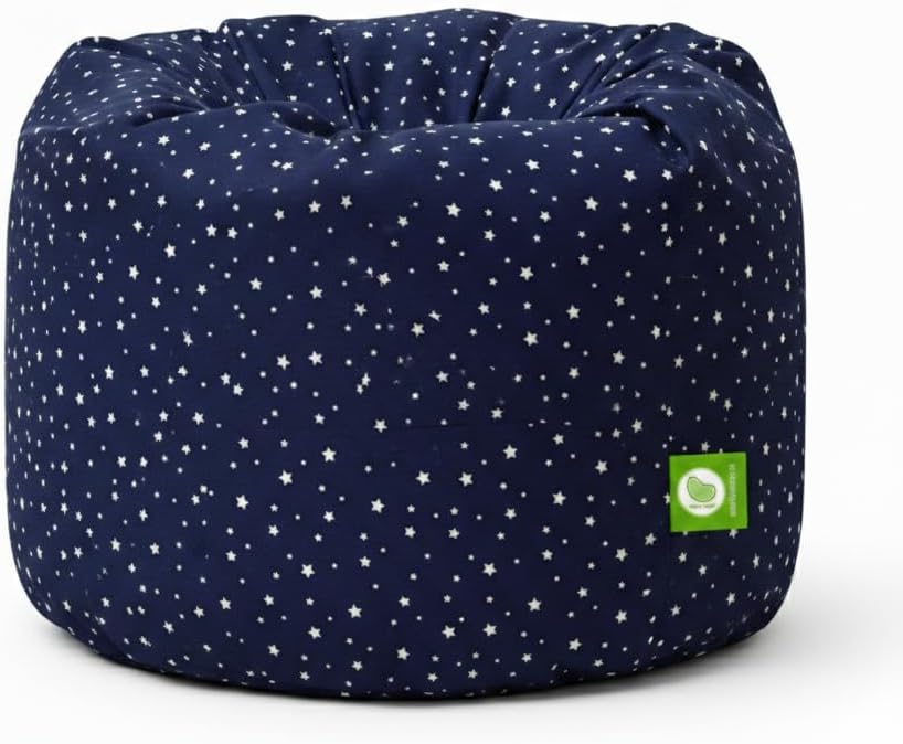 BeanLazy 100% Cotton Large Bean Bag Chair Navy Blue Stars