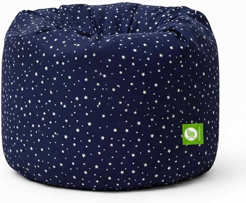 BeanLazy 100% Cotton Large Bean Bag Chair Navy Blue Stars