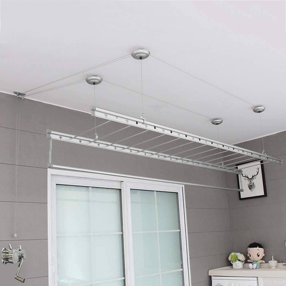 Drying Rack 3 Bar Ceiling Mounted Airer Balcony Dryer Laundry