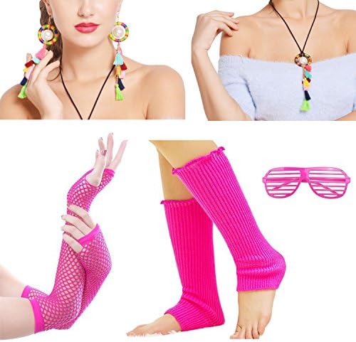 iLoveCos Womens 80s Costume Accessories Fancy Outfit Dress for 1980s Theme Party Supplies for Kids and Adults