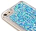 iPod touch 6th 5th Generation Case Quicksand Liquid Twinkle Diamond Design, Touch6 Touch5 Case Waterfall Floating , Adorable Flowing Moving Glitter Hard PC Case For iPod 5 and iPod 6 Blue Diamond