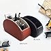 Fosinz Remote Control Holder Organizer - Table Desk Leather Control Storage with 5 Spacious Compartments (Black)