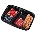 California Home Goods 2 Compartment Reusable Food Storage Containers with Lids, Microwave and Dishwasher Safe, Bento Lunch Box, Stackable, Set of 10