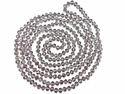 MGR MY GEMS ROCK!80-inch 6x8MM Endless Infinity Beaded Long OR 4-Layer Multi Strand Statement Crystal Necklace.