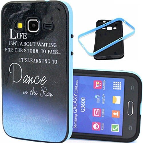 G360 Case, Yourfairy Silicone Soft Back Protective Case Hybrid Bumper Popular Shockproof Case Cover for Samsung Galaxy Core Prime G360 / Prevail LTE Case(Dance on the Rain),Sent Stylus Pen