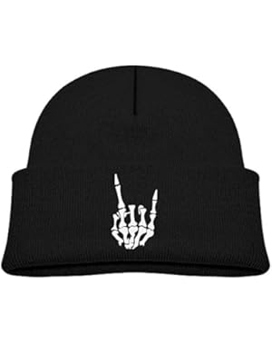 Kids Funny Skull Hand Pattern Casual Flexible Winter Knit Hats/Ski Cap/Beanie/Skully Hat Cap