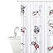 Tatkraft Funny Cats Fabric 72 X 72-Inch Waterproof Polyester Shower Curtain Liner with 12 Rings Hooks