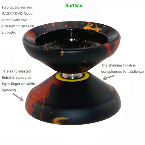 MAGICYOYO Unresponsive Y01 Node Yoyo Black &Golden& Red Acid Finished with Glove+ Yoyo Bag + 5 Strings