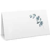 CLEVER SIGNS Place Cards for Wedding or Party, Seating Place Cards for Tables, Scored for Easy Folding, Flower Design 100 Pac