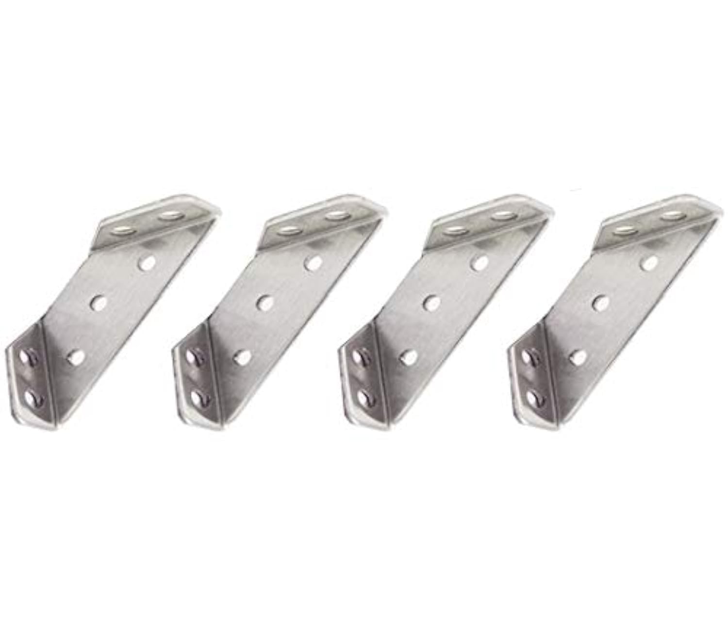 Stainless Steel Corner Brace, Tiberham Triangular Flange Angle Bracket Mending Plate, Furniture Fastener Joint Corner Connector for Wood Shelf Cabinet Table Chair (Pack of 4)