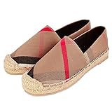 Tengyu Flats Shoes Women's Espadrilles Original Slip On Loafer Shoes Classic Canvas Comfort Alpargatas(US8=EU39=24.5CM)
