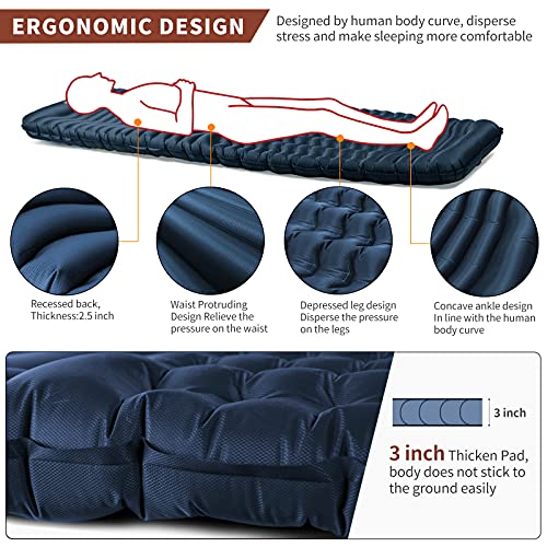 Unigear Camfy P3 Inflatable Sleeping Pad, RValue 2, Water Repellent