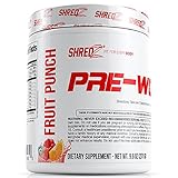 SHREDZ Pre-Workout Supplement Designed for Men Increases Energy and Boosts Performance - Fruit Punch 9.6oz