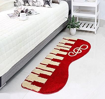 Ustide Einzigartige Piano Bodenteppich In Fashion Rot Piano
