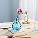 CASAMOTION Home Decor Accent Vase Hand Blown Art Solid Color Glass Bud Vase, Blue, Set of 3