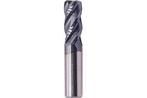 High Performance Solid Carbide Corner Radius End Mill - AlTiN Coated, Variable Helix, .125" Corner Radius, 4 Flute, 3/4" Cutt