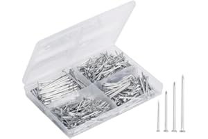 200pcs Hardware Nails for Hanging Pictures,Up to 2 inch Long, Finishing Nails Assortment Kit for Wall Art Decor, Small Nails 