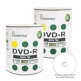 Smart Buy 200 Pack DVD-R 4.7gb 16x White Top Blank Data Video Movie Record Disc, 200 Disc 200pk