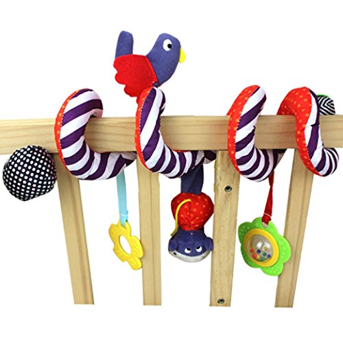 Kid Baby Crib Cot Pram Hanging Rattles Spiral Stroller Car Seat Toy With Ringing Bell (colorful)