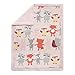 Lambs & Ivy Little Woodland Forest Animals Blanket, Pink/White