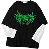 Goth Shirt Gothic Shirt Fake Two-Piece 