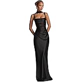 Mermaid Bridesmaid Dresses Satin Prom Dresses with Scarf Square Neck Corset Formal Wedding Guest Maxi Dress