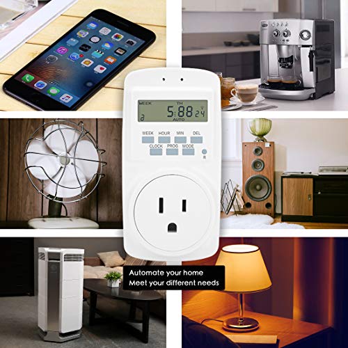 Outlet Timer, Digital Programmable Timer,7 Day Weekly Heavy Duty Smart
