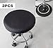 Sigmat 2PC Waterproof PU Bar Stool Cover Anti-Slip Round Seat Cover 13.5 Inch Black