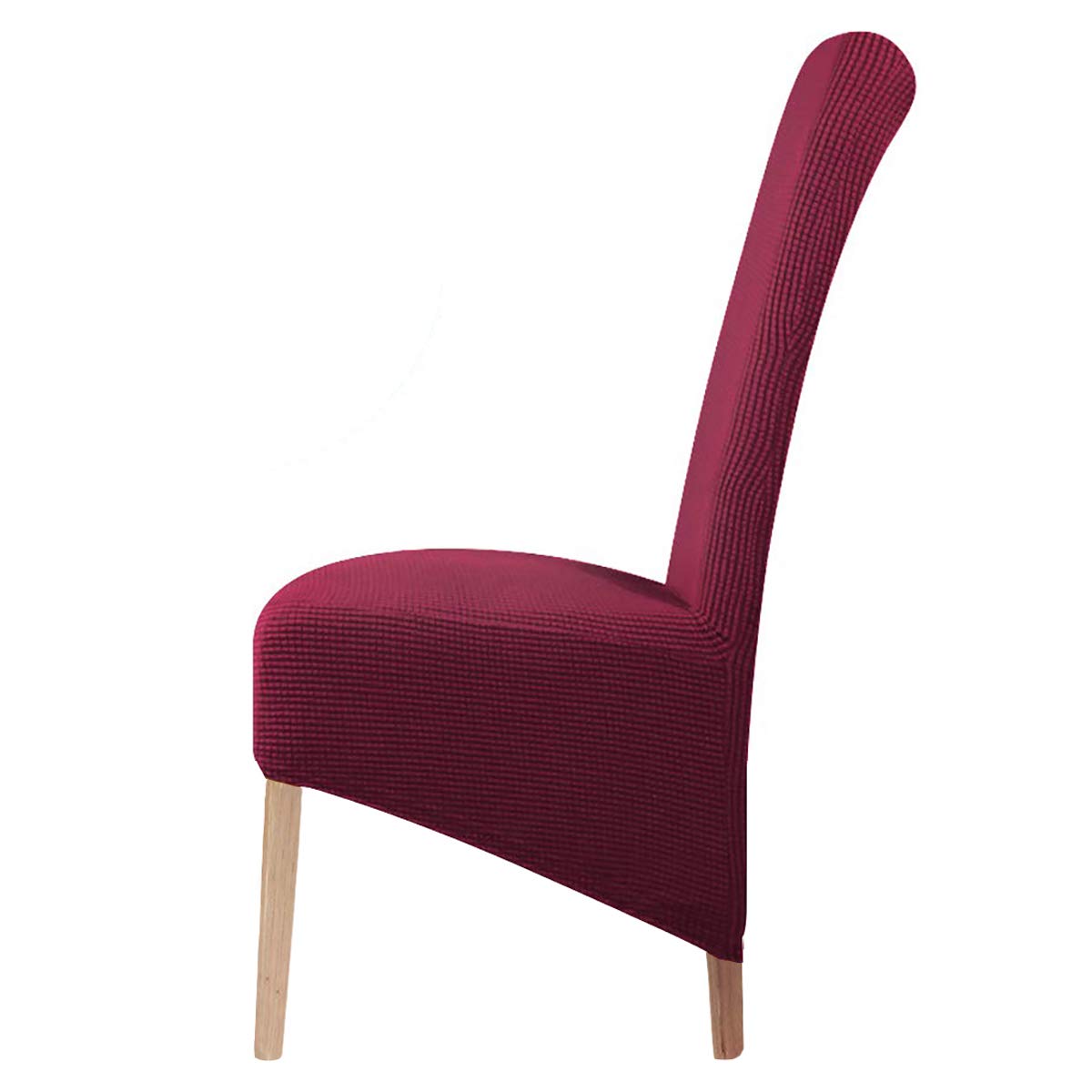 LANSHENG Stretch XL Chair Covers for Dining Chairs 2/4/6 Pcs Chair Protective Slipcover,Elastic Chair Protector Seat Covers for Dining Room Wedding Banquet Party Decoration (Wine Red1, 4 pcs)