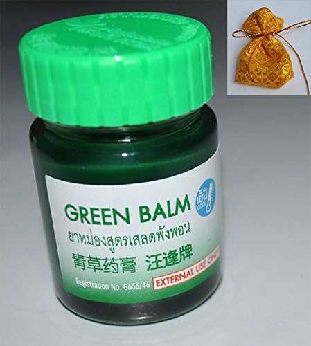 Thai Herbal Green Balm Wangphrom 20 g. Antipruritic from insect bites Relief of Sprains and Strains + Free Thai Lucky Gift