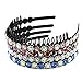 Yeshan Plastic Teeth Comb Headband,Rhinestone and Crystal Hairband Hair Hoop for Lady Girls Women,White