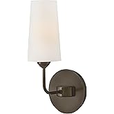 Hinkley Lewis Medium Single Light Wall Sconce, Tall, Tapered Drum Natural Paper Shade w/Fine Stitching Detail, Slender Silhou