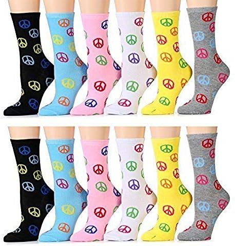 WSD Womens Value Pack Printed Crew Socks Many Colors, Soft Touch Fun Prints
