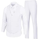 Men's Suit 2 Pieces Slim Fit Dress Vest and Pants Set Prom Suits for Mens Formal Wedding Party Tuxedo