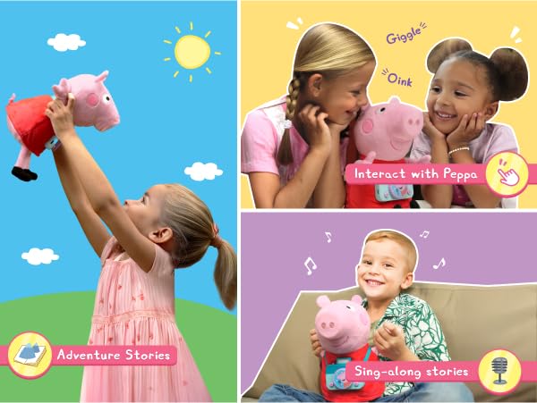 Shifu Peppa Pig Toy | Singing & Talking Plush | Interactive Soft Toy for Kids 3+ | Bluetooth Play with Rhymes, Stories & Pretend Play | Birthday Gift for Girls & Boys 4