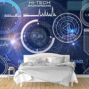 Wall Murals for Bedroom Secitific Mechanical Feeling Pictures Removable Wallpaper Peel and Stick Wall Stickers - 66x96 inches