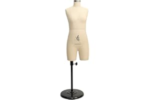 lavandeform Half Scale Dress Form（Not Adult Full Size ） 1:2 Miniature Sewing Mini Trouser Dress Form Straightly Into Body Inside, Fully Pinnable Dressmaker Dummy (Beige)
