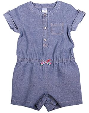 Baby Girl Denim Chambray Romper