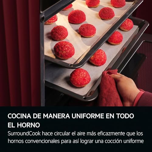 Horno Multifunción TU5PB431SB, 72 L, Limpieza Pirolítica, 9 Funciones, 45 Programas, Wifi, SurroundCook, Pantalla LED, Cocción Multinivel, Carriles Telescópicos, Mandos Escamotables, Cristal Negro