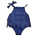 Newborn Baby Girl Infant Romper Jumpsuit Bodysuit Tutu Lace Dress Clothes Outfit (6-12 Months, Blue)