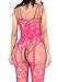 Sexy Strap Floral Lingerie Fishnet Bodystocking Plus Size Crotchless Bodysuit For Women