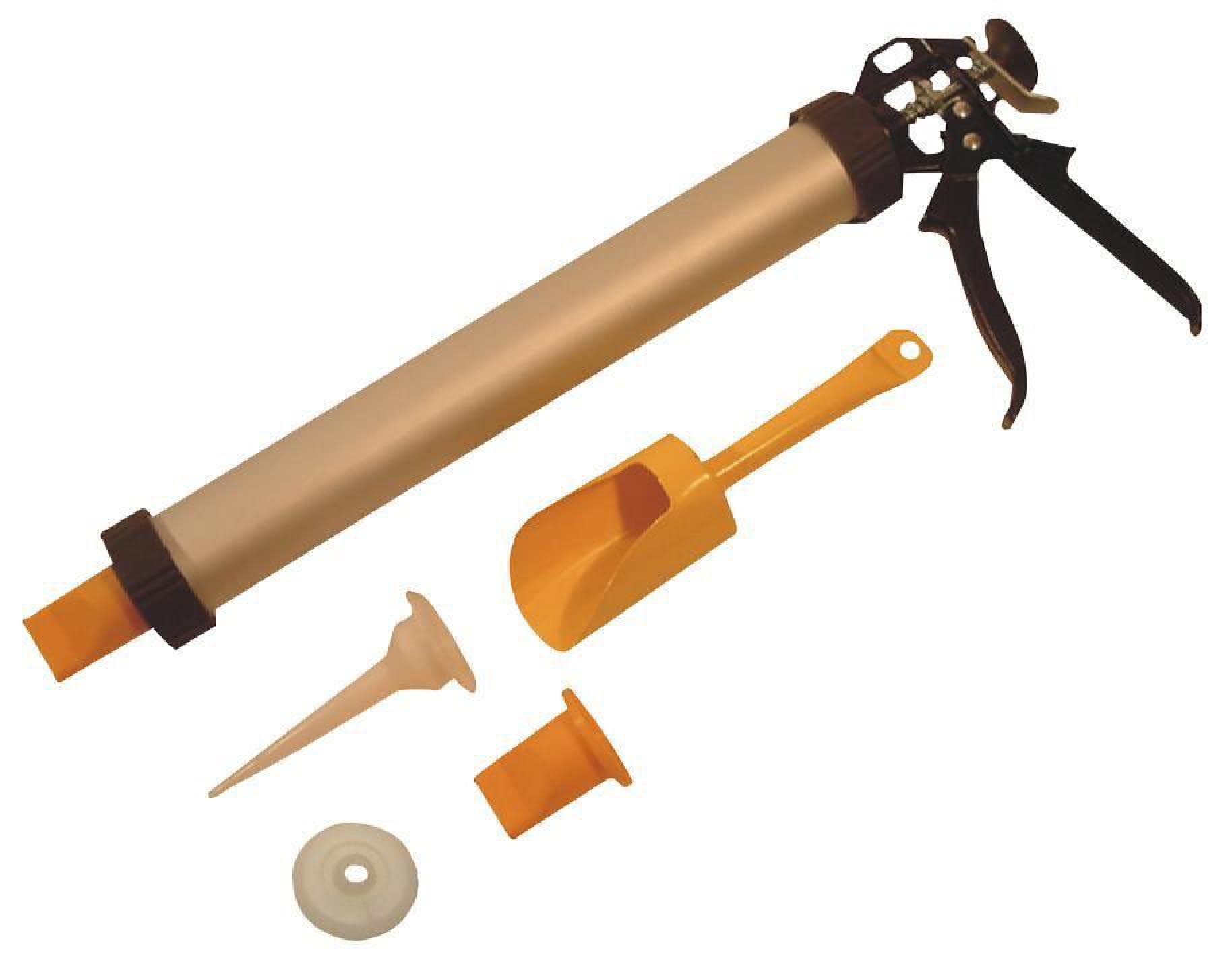 DURATOOL Mortar Pointing & Grouting Gun Set – 400mm Barrel, 3 Nozzles & Scoop – D01970