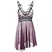 Moonight Women's Sexy Lingerie Mauve Mesh Babydoll Nightwear Dress
