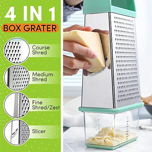 Spring Chef Professional Box Grater With Storage Container, Stainless