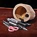 YOURNELO Solid Wooden Stump Pen Pencil Holder Desk Organizer Accessories