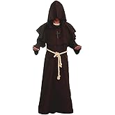 GOLDSTITCH Friar Medieval Hooded Monk Renaissance Priest Robe Costume Cosplay