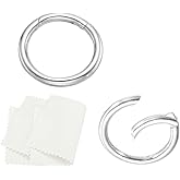 PATIKIL 19.3mm 925 Sterling Silver Spring Gate Rings, 2Pcs Round Spring Clasps Necklace Enhancer Shortener Closures Connector for Jewelry Making Necklaces DIY, Silver Tone