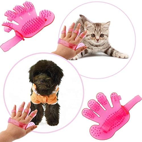 TRADY Animal Massage Hair Removal Right Hand Dog Grooming Soothing on Skin Pet Bathing Cleaning rubber Comb/Gloves , Free Size