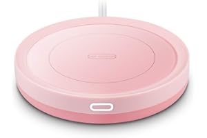 Smart Coffee Warmer, BESTINNKITS Auto On/Off Gravity-Induction Mug Warmer for Office Desk Use, Candle Wax Cup Warmer Heating Plate (Up to 131F/55C) (Pink)